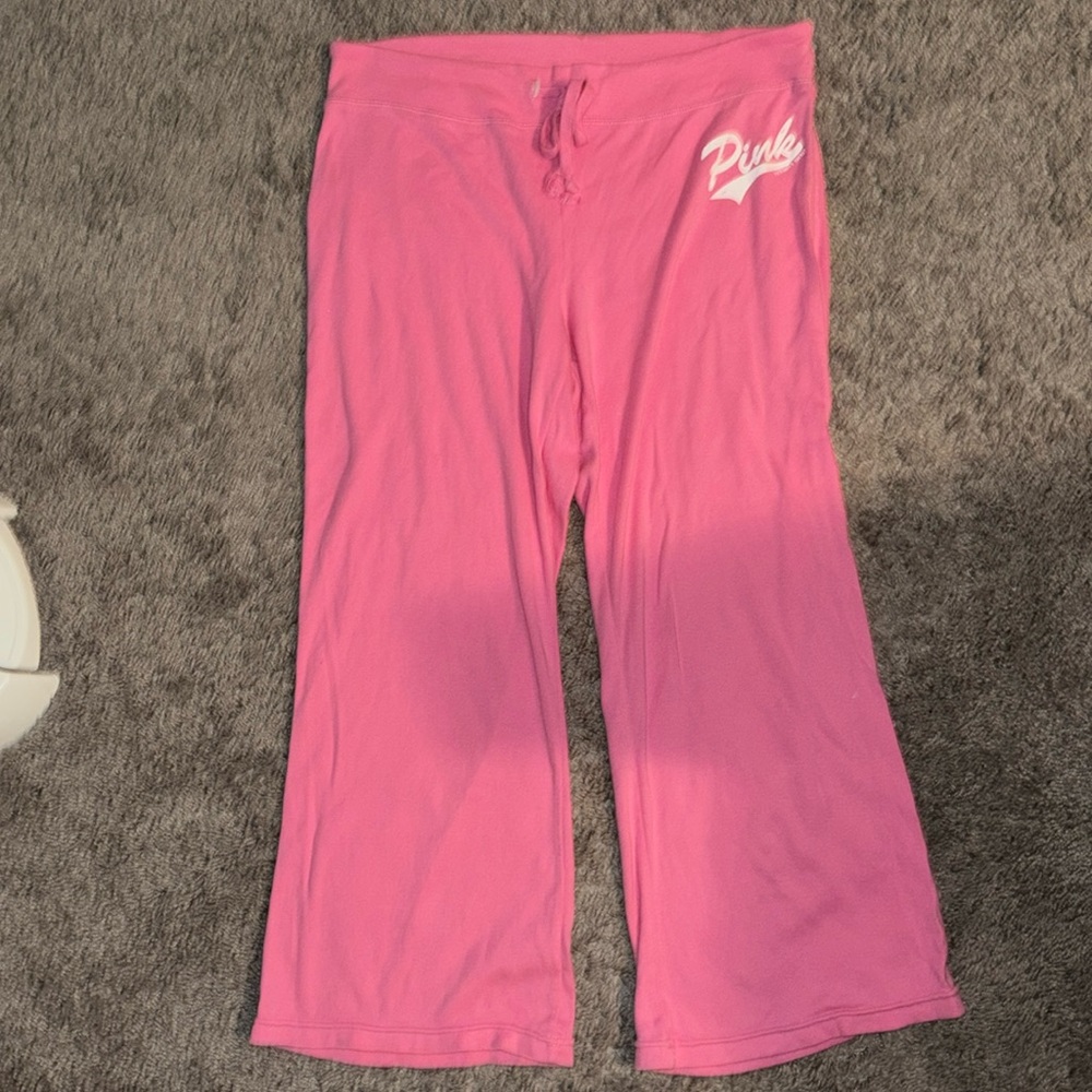PINK comfy pants come below knee